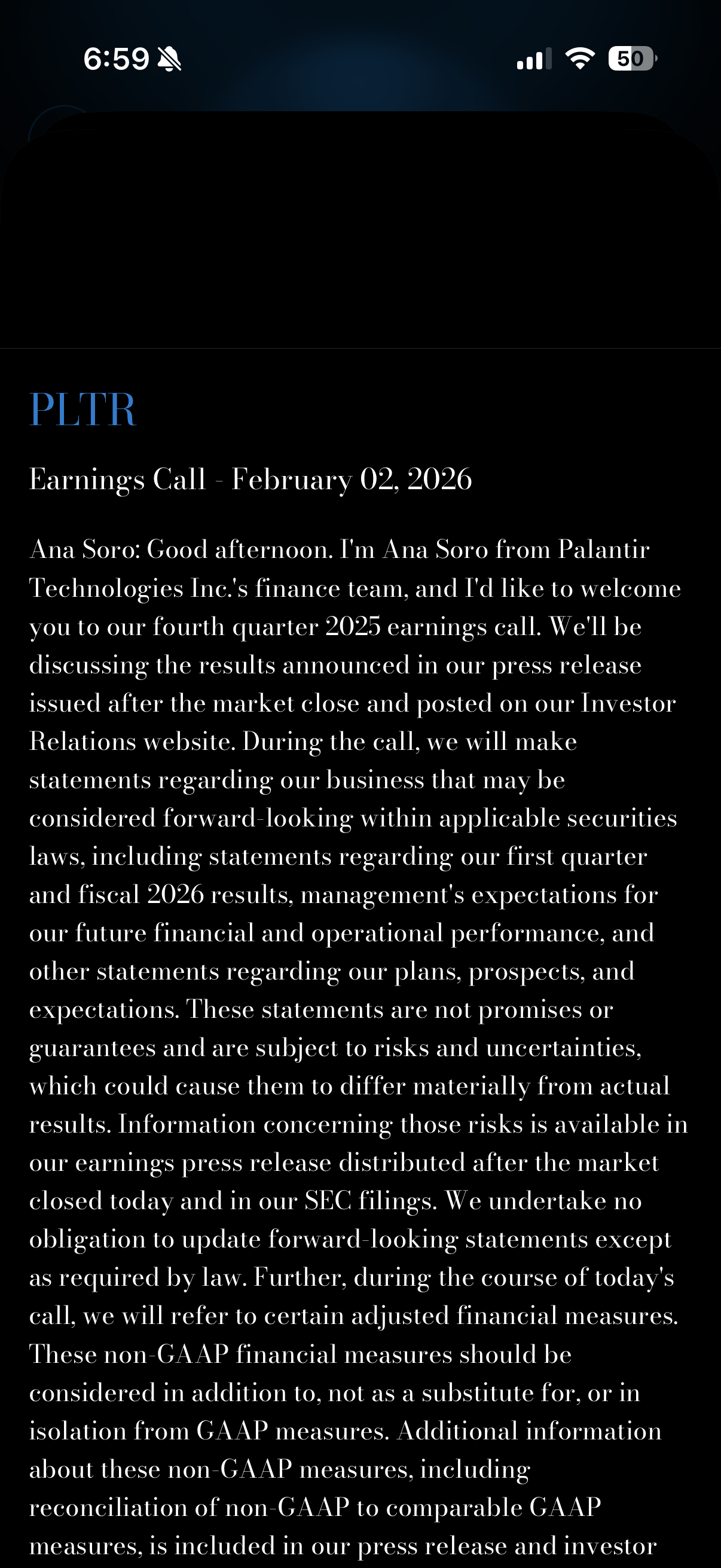 Earnings calendar and results